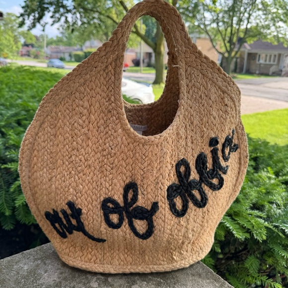 Shiraleah Out of Office Jute Tote Bag - Picture 1 of 7